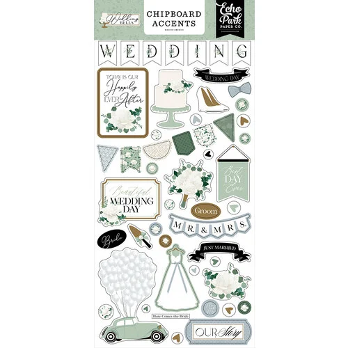 Echo Park - Wedding Bells Collection - Chipboard Embellishments - Accents 1 Echo Park - Wedding Bells Collection - Chipboard Embellishments - Accents