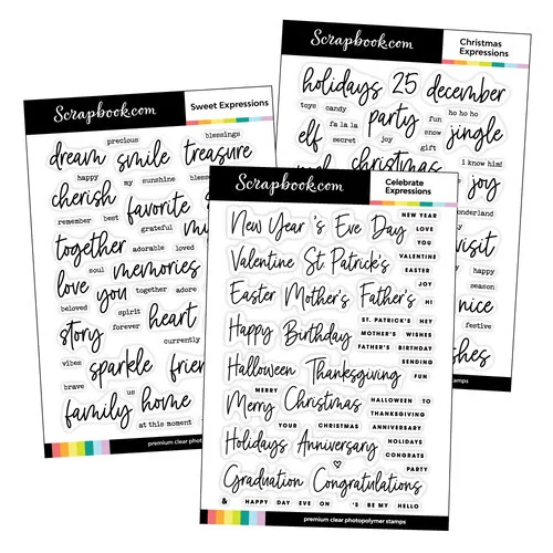 Scrapbook.com - Clear Photopolymer Stamp Set - Expressions Bundle 1 Scrapbook.com - Clear Photopolymer Stamp Set - Expressions Bundle