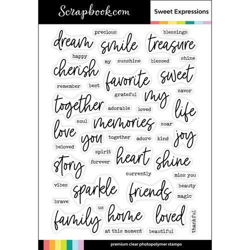 Scrapbook.com - Clear Photopolymer Stamp Set - Expressions Bundle 4 Scrapbook.com - Clear Photopolymer Stamp Set - Expressions Bundle