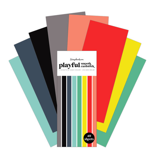 Scrapbook.com - Playful - Smooth Cardstock Paper Pad - Double Sided - 3.5 x 8.5 - 40 Sheets 2 Scrapbook.com - Playful - Smooth Cardstock Paper Pad - Double Sided - 3.5 x 8.5 - 40 Sheets