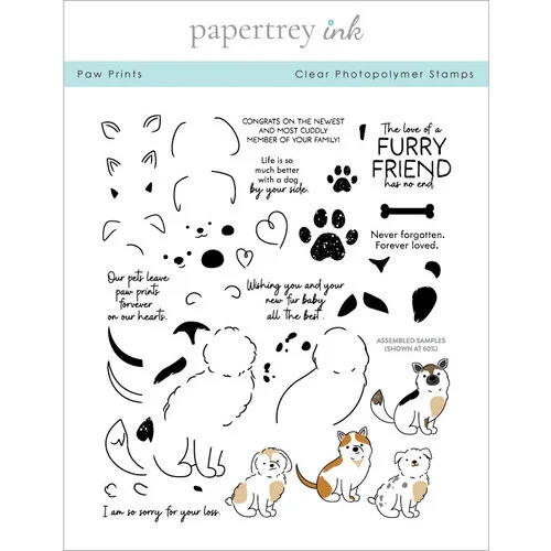 Papertrey Ink - Clear Photopolymer Stamps - Paw Prints