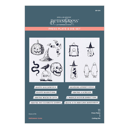 Spellbinders - BetterPress Collection - Press Plates and Die Set - Halloween Icons