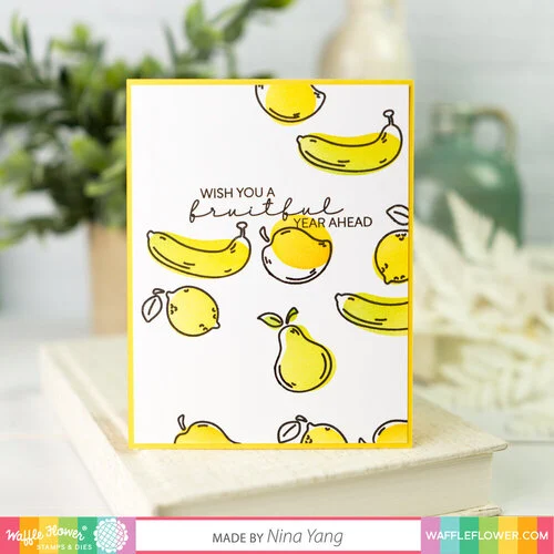 Waffle Flower Crafts - Stencils - Fruity Background