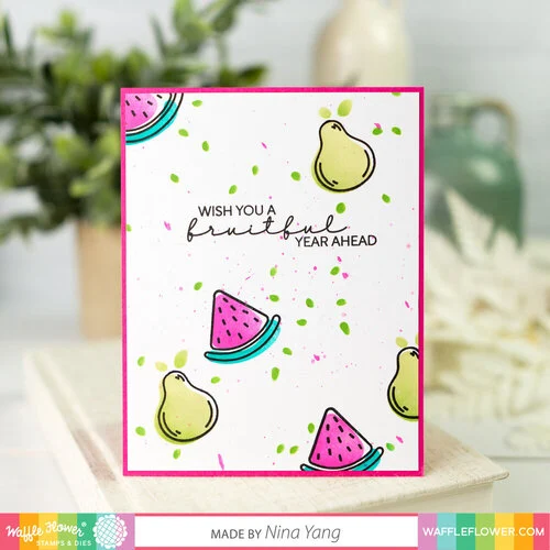Waffle Flower Crafts - Stencils - Fruity Background