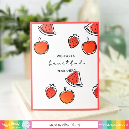 Waffle Flower Crafts - Stencils - Fruity Background