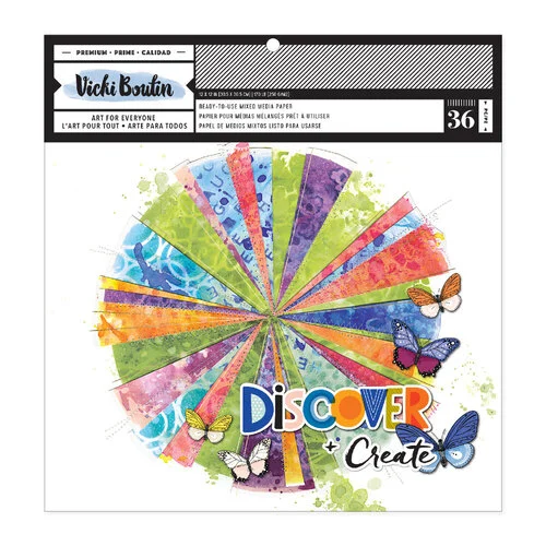 Vicki Boutin - Discover And Create Collection - Painted Backgrounds Mixed Media Paper - 36 Pieces 1 Vicki Boutin - Discover And Create Collection - Painted Backgrounds Mixed Media Paper - 36 Pieces