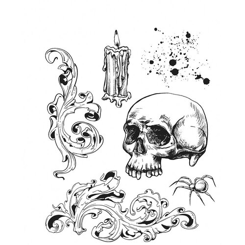 Stampers Anonymous - Tim Holtz - Halloween - Cling Mounted Rubber Stamp Set - Foreboding 1 Stampers Anonymous - Tim Holtz - Halloween - Cling Mounted Rubber Stamp Set - Foreboding