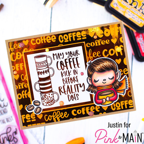 Pink and Main - Cheerfoil Collection - Foilable Sheets - Coffee Lovers 3 Pink and Main - Cheerfoil Collection - Foilable Sheets - Coffee Lovers