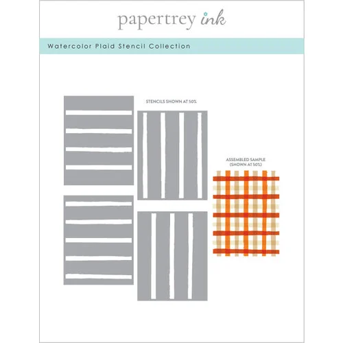 Papertrey Ink - Stencils - Watercolor Plaid 1 Papertrey Ink - Stencils - Watercolor Plaid