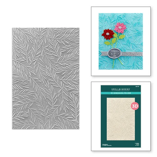 Spellbinders - Sealed For Christmas Collection - 3D Embossing Folder - Evergreen