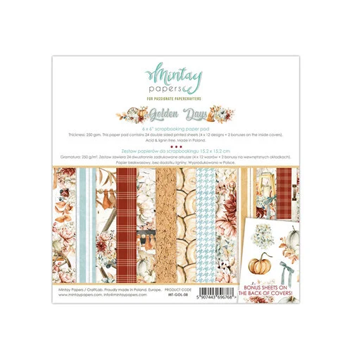 Mintay Papers - Golden Days Collection - 6 x 6 Paper Pad 1 Mintay Papers - Golden Days Collection - 6 x 6 Paper Pad