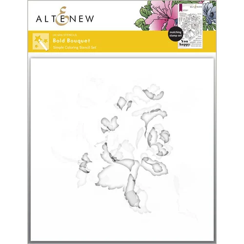 Altenew - Simple Coloring Stencil - 4 in 1 Set - Bold Bouquet 1 Altenew - Simple Coloring Stencil - 4 in 1 Set - Bold Bouquet