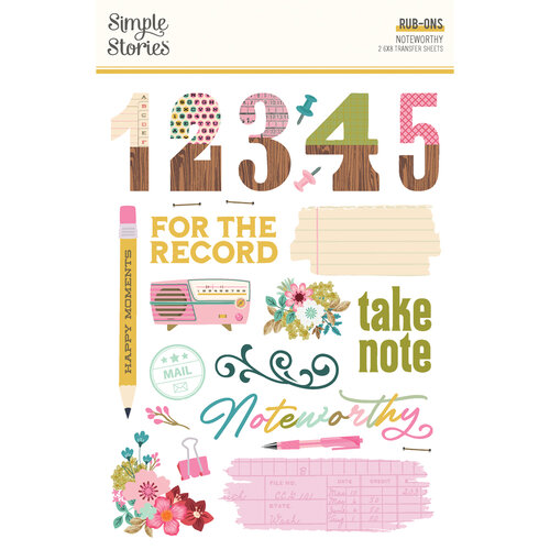 Simple Stories - Noteworthy Collection - Rub Ons 1 Simple Stories - Noteworthy Collection - Rub Ons