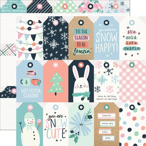 Simple Stories - Winter Wonder Collection - 12 x 12 Double Sided Paper - Tag Elements