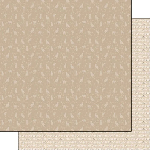 Scrapbook Customs - 12 x 12 Double Sided Paper - Cat Meow 1 Scrapbook Customs - 12 x 12 Double Sided Paper - Cat Meow