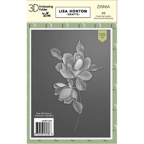 Lisa Horton Crafts - 3D Embossing Folder with Coordinating Dies - Zinnia 1 Lisa Horton Crafts - 3D Embossing Folder with Coordinating Dies - Zinnia