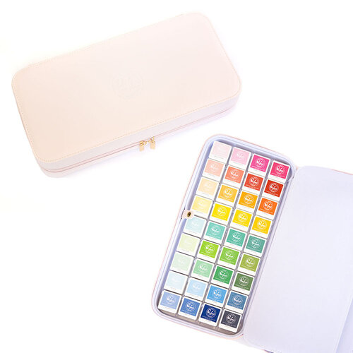 Pinkfresh Studio - Ink Cube Storage - Faux Leather Zipper Box - 72 Cubes 1 Pinkfresh Studio - Ink Cube Storage - Faux Leather Zipper Box - 72 Cubes
