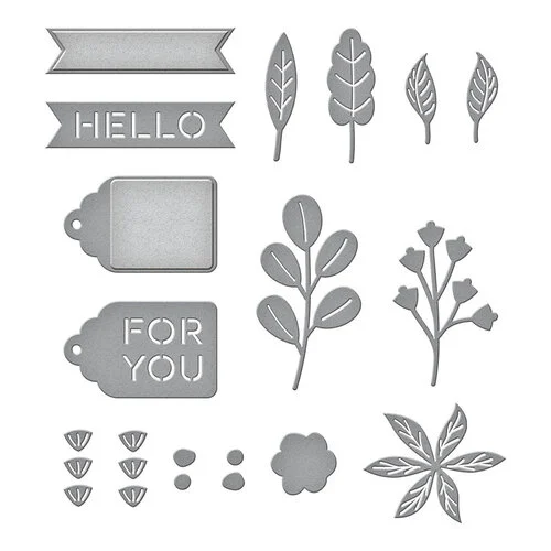 Spellbinders - Etched Dies - Petite Blooms and Sentiments