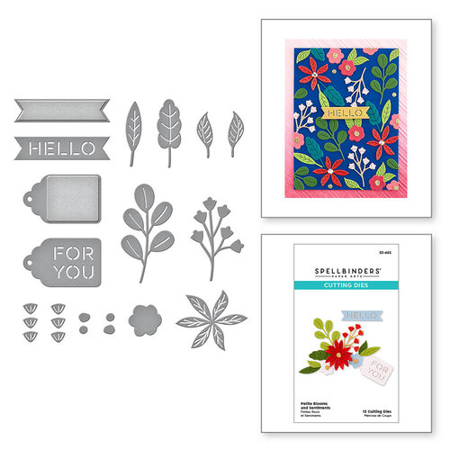 Spellbinders - Etched Dies - Petite Blooms and Sentiments