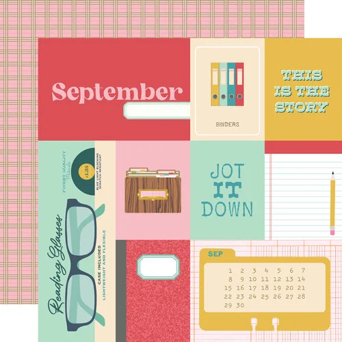 Simple Stories - Noteworthy Collection - 12 x 12 Double Sided Paper - September 1 Simple Stories - Noteworthy Collection - 12 x 12 Double Sided Paper - September
