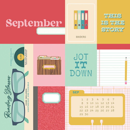 Simple Stories - Noteworthy Collection - 12 x 12 Double Sided Paper - September 3 Simple Stories - Noteworthy Collection - 12 x 12 Double Sided Paper - September
