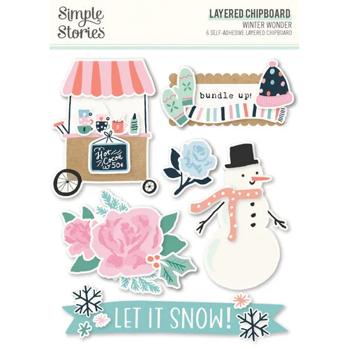 Simple Stories - Winter Wonder Collection - Layered Chipboard 1 Simple Stories - Winter Wonder Collection - Layered Chipboard