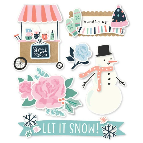 Simple Stories - Winter Wonder Collection - Layered Chipboard 2 Simple Stories - Winter Wonder Collection - Layered Chipboard