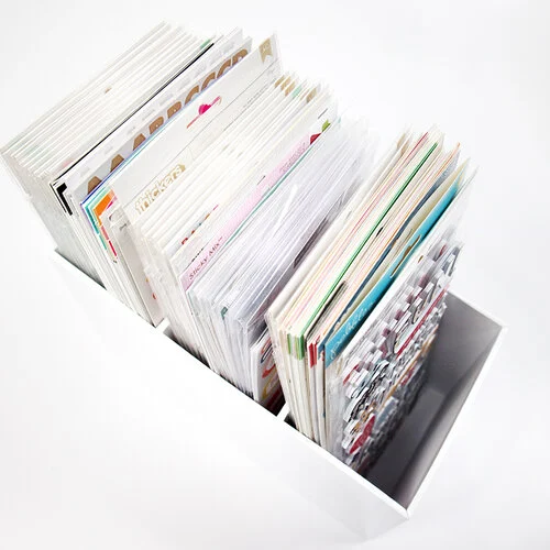 Scrapbook.com - Craft Room Basics - Tall Sticker Organizer - White