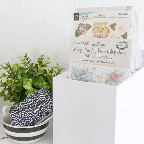 Scrapbook.com - Craft Room Basics - Tall Sticker Organizer - White
