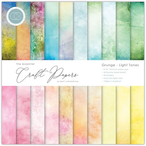 Craft Consortium - 8 x 8 Paper Pad - Grunge - Light Tones 1 Craft Consortium - 8 x 8 Paper Pad - Grunge - Light Tones
