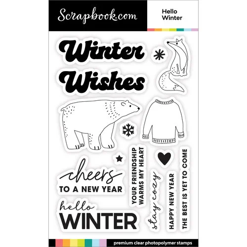 Scrapbook.com - Clear Photopolymer Stamp Set - Hello Winter 1 Scrapbook.com - Clear Photopolymer Stamp Set - Hello Winter
