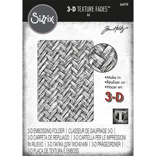Sizzix - Tim Holtz - 3D Texture Fades - Embossing Folder - Intertwined 1 Sizzix - Tim Holtz - 3D Texture Fades - Embossing Folder - Intertwined