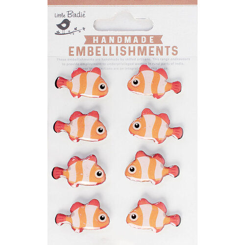 Little Birdie Crafts - Self Adhesive Embellishments - Tiny Fish