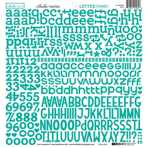 Bella Blvd - Bella Besties Collection - Letter Scramble Stickers - Gulf