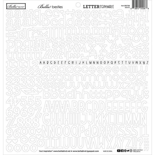 Bella Blvd - Bella Besties Collection - Letter Scramble Stickers - White