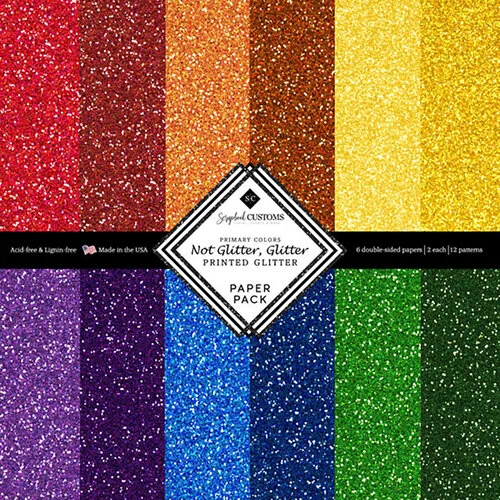 Scrapbook Customs - 12 x 12 Paper Pack - Primary Glitter 1 Scrapbook Customs - 12 x 12 Paper Pack - Primary Glitter