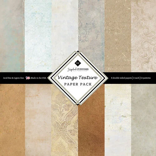Scrapbook Customs - 6 x 6 Paper Pack - Vintage Texture 1 Scrapbook Customs - 6 x 6 Paper Pack - Vintage Texture