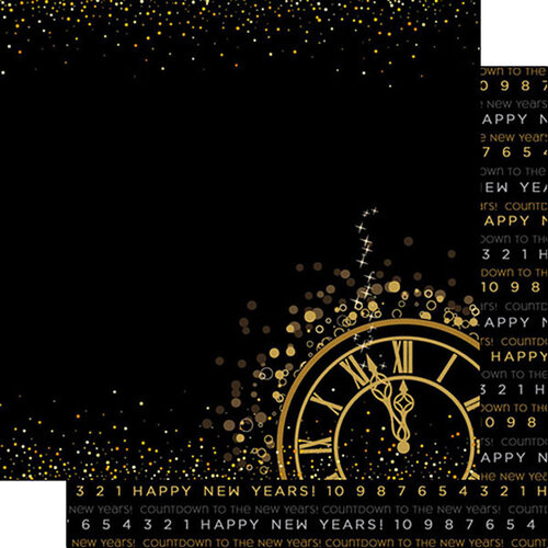 Scrapbook Customs - 12 x 12 Double Sided Paper - New Year Countdown 1 Scrapbook Customs - 12 x 12 Double Sided Paper - New Year Countdown