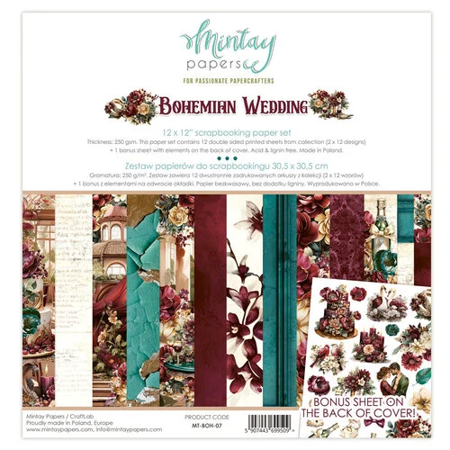 Mintay Papers - Bohemian Wedding Collection - 12 x 12 Paper Set 1 Mintay Papers - Bohemian Wedding Collection - 12 x 12 Paper Set