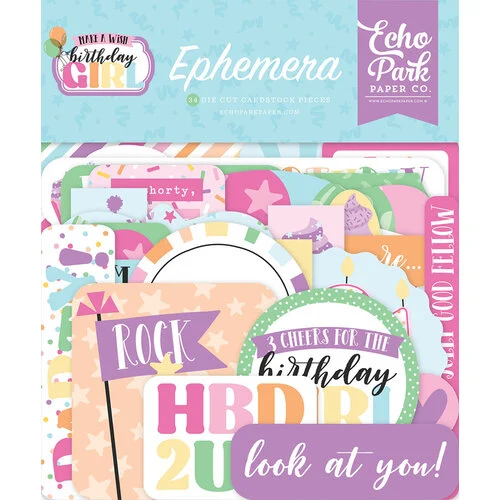 Echo Park - Make A Wish Birthday Girl Collection - Ephemera 1 Echo Park - Make A Wish Birthday Girl Collection - Ephemera