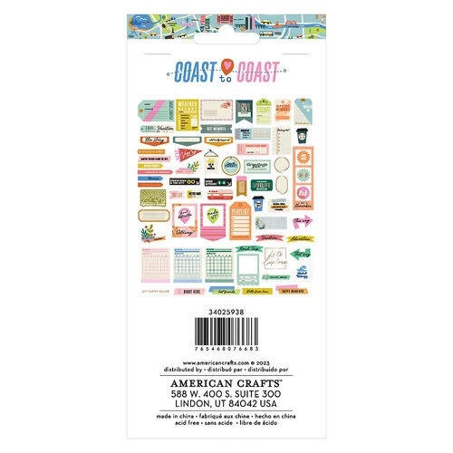 American Crafts - Coast-To-Coast Collection - Ephemera - Journaling 2 American Crafts - Coast-To-Coast Collection - Ephemera - Journaling