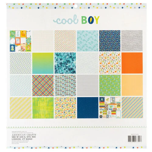Pebbles - Cool Boy Collection - 12 x 12 Paper Pad 2 Pebbles - Cool Boy Collection - 12 x 12 Paper Pad