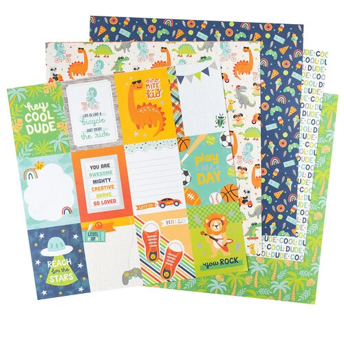 Pebbles - Cool Boy Collection - 12 x 12 Paper Pad 3 Pebbles - Cool Boy Collection - 12 x 12 Paper Pad