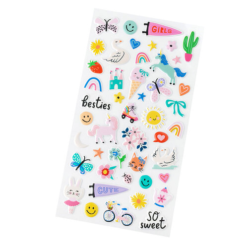 Pebbles - Cool Girl Collection - Puffy Stickers - Icons