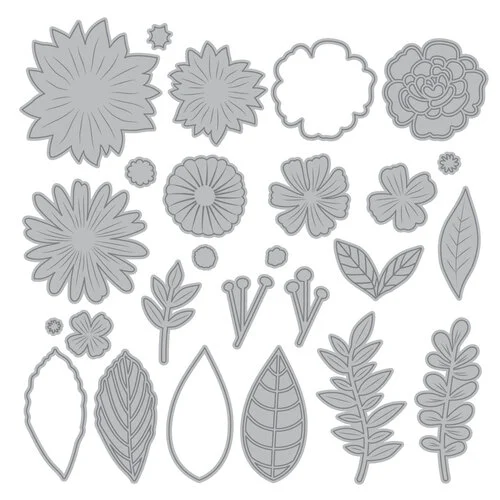Scrapbook.com - Decorative Die Set - Market Bloom - Florals 2 Scrapbook.com - Decorative Die Set - Market Bloom - Florals