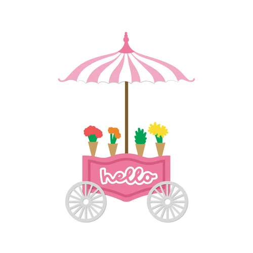Scrapbook.com - Decorative Die Set - Market Bloom - Flower Cart 1 Scrapbook.com - Decorative Die Set - Market Bloom - Flower Cart
