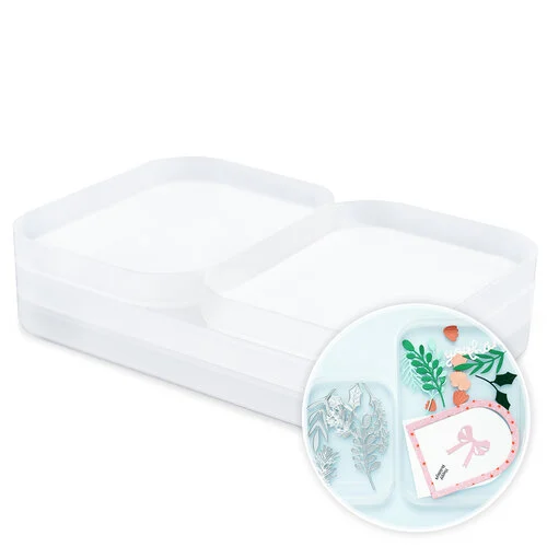 Scrapbook.com - Stack-n-Sort Trays - Small and Large - Frost - 4 Pack 1 Scrapbook.com - Stack-n-Sort Trays - Small and Large - Frost - 4 Pack