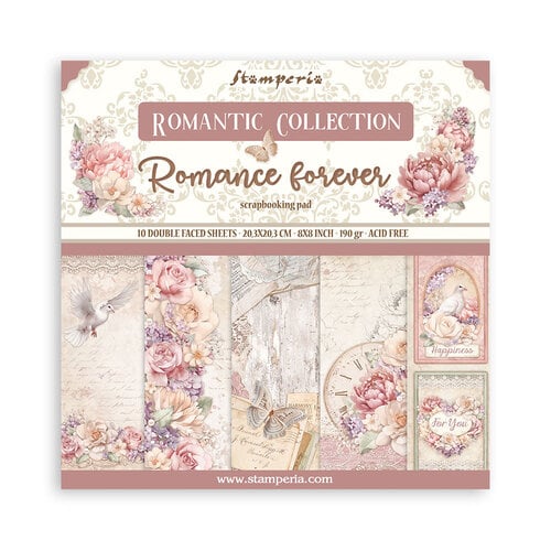 Stamperia - Romance Forever Collection - 8 x 8 Paper Pad 1 Stamperia - Romance Forever Collection - 8 x 8 Paper Pad