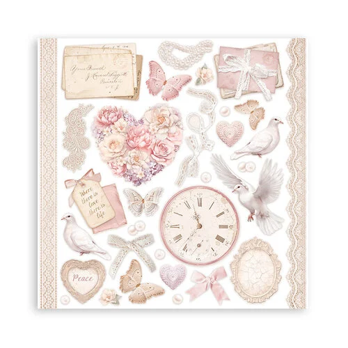 Stamperia - Romance Forever Collection - 8 x 8 Paper Pad 12 Stamperia - Romance Forever Collection - 8 x 8 Paper Pad