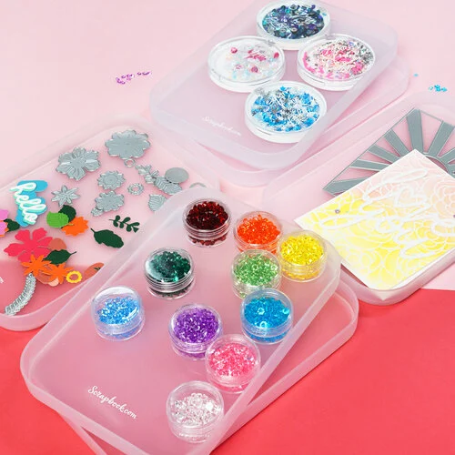 Scrapbook.com - Stack-n-Sort Trays - Large - Frost - 12 Pack